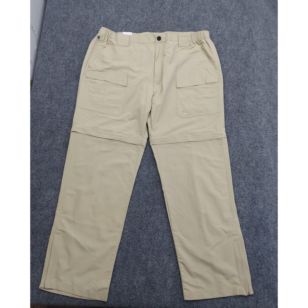 World Wide Sportsman Shorts Pant 2XL x 32 Beige Convertible Fishing Hiking Nylon